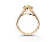 Solitaire Engagement Ring Setting for Fancy Yellow Marquise Center with Accented Split Shank and Prong Head in Rose Gold