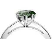 Solitaire Engagement Ring Setting for Fancy Green Heart-Shaped Center with Basket Rail and Prong Head in Sterling Silver
