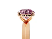 Solitaire Engagement Ring Setting for Fancy Pink Round Cut Center with Wide Knife Ridge Band and Prong Head in Rose Gold