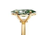 Minimalist Solitaire Engagement Ring Setting for Fancy Green Marquise Center with Thin Band and Prong Head in Yellow Gold