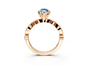 Solitaire Engagement Ring Setting for Fancy Blue Marquise Center with Milgrain Bezel Accents and Prong Head in Rose Gold