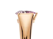 Tension Engagement Ring Setting for Fancy Pink Pear-Shaped Center with Wide Tapered Band and Tension Head in Rose Gold