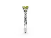Solitaire Engagement Ring Setting for Fancy Yellow Cushion Cut Center with Large Accents and Prong Head in Sterling Silver
