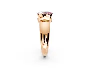 Tension Engagement Ring Setting for Fancy Pink Oval Center with Wide Flat Band and Tension Head in Rose Gold