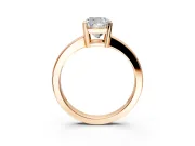 Solitaire Engagement Ring Setting for Cushion Cut Center with Plain Band and Flat Tab Prong Head in Rose Gold