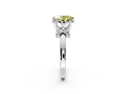 Floral Engagement Ring Setting for Fancy Yellow Oval Center with Marquise Cluster Shoulders and Prong Head in Platinum
