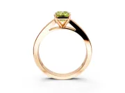 Solitaire Engagement Ring Setting for Fancy Yellow Emerald Cut Center with Princess Cut Channel Band and Prong Head in Rose Gold