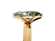 Solitaire Engagement Ring Setting for Fancy Green Marquise Center with Wide Knife Ridge Band and Prong Head in Yellow Gold