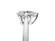 Solitaire Engagement Ring Setting for Pear-Shaped Center with Open Cathedral Shoulders and Prong Head in Platinum