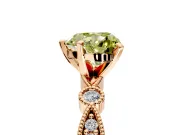 Solitaire Engagement Ring Setting for Fancy Yellow Heart-Shaped Center with Milgrain Bezel Accents and Prong Head in Rose Gold