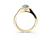 Solitaire Engagement Ring Setting for Fancy Blue Pear-Shaped Center with Channel Accents and Prong Head in Yellow Gold