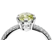 Solitaire Engagement Ring Setting for Fancy Yellow Marquise Center with Multi-Row Pave Accents and Basket Head in Sterling Silver