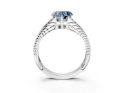Split Shank Engagement Ring Setting for Fancy Blue Heart-Shaped Center with Pave Split Shank and Prong Head in White Gold