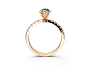 Open Basket Engagement Ring Setting for Fancy Green Marquise Center with Pave Band and Prong Head in Rose Gold