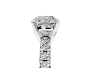 Solitaire Engagement Ring Setting for Cushion Cut Center with Large Accents and Prong Head in Sterling Silver