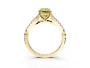 Solitaire Engagement Ring Setting for Fancy Yellow Radiant Cut Center with Pave Split Shank and Prong Head in Yellow Gold
