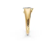 Tension Engagement Ring Setting for Pear-Shaped Center with Wide Tapered Band and Tension Head in Yellow Gold