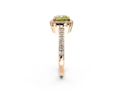Halo Engagement Ring Setting for Fancy Yellow Cushion Cut Center with Inner Milgrain Border and Prong Head in Rose Gold