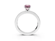 Solitaire Engagement Ring Setting for Fancy Pink Emerald Cut Center with Channel Baguette Band and Prong Head in Platinum