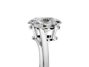 Solitaire Engagement Ring Setting for Oval Center with Plain Bypass Twist Band and Prong Head in Platinum