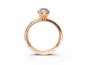 Solitaire Engagement Ring Setting for Fancy Pink Marquise Center with Milgrain X Pattern Band and Prong Head in Rose Gold