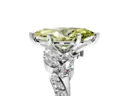 Solitaire Engagement Ring Setting for Fancy Yellow Marquise Center with Marquise Accent Twist Band and Prong Head in White Gold