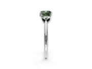 Solitaire Engagement Ring Setting for Fancy Green Cushion Cut Center with Knife Ridge Band and Claw Prong Head in White Gold