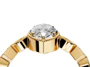Milgrain Bezel Engagement Ring Setting for Marquise Center with Marquise Stations and Bezel Head in Yellow Gold