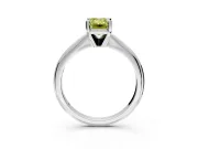 Solitaire Engagement Ring Setting for Fancy Yellow Emerald Cut Center with Knife Ridge Band and Claw Prong Head in Platinum