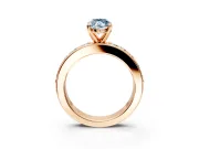 Solitaire Engagement Ring Setting for Fancy Blue Marquise Center with Channel-Set Accents and Prong Head in Rose Gold