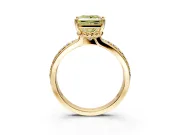 Solitaire Engagement Ring Setting for Fancy Yellow Princess Cut Center with Raised Channel Band and Prong Head in Yellow Gold