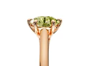 Solitaire Engagement Ring Setting for Fancy Yellow Round Cut Center with Cathedral Band and Prong Head in Rose Gold