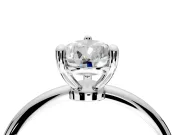 Minimalist Solitaire Engagement Ring Setting for Pear-Shaped Center with Thin Band and Prong Head in Platinum