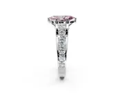 Solitaire Engagement Ring Setting for Fancy Pink Marquise Center with Graduated Shared Prongs and Prong Head in Platinum