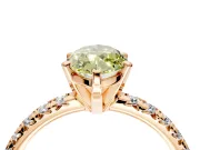 Solitaire Engagement Ring Setting for Fancy Yellow Marquise Center with Large Accents and Prong Head in Rose Gold