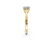Solitaire Engagement Ring Setting for Cushion Cut Center with Open Cathedral Shoulders and Prong Head in Yellow Gold