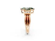 Solitaire Engagement Ring Setting for Fancy Green Marquise Center with Grooved Bar Accent Band and Prong Head in Rose Gold