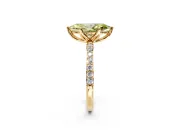 Solitaire Engagement Ring Setting for Fancy Yellow Marquise Center with Fine Pave Accents and Prong Head in Yellow Gold