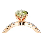 Open Basket Engagement Ring Setting for Fancy Yellow Marquise Center with Pave Band and Prong Head in Rose Gold