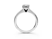 Solitaire Engagement Ring Setting for Emerald Cut Center with Knife Ridge Band and Claw Prong Head in White Gold