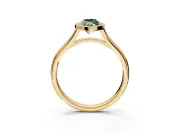 Solitaire Engagement Ring Setting for Fancy Green Marquise Center with V Split Shank and Bezel Head in Yellow Gold