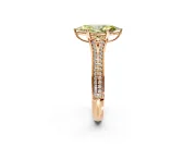 Solitaire Engagement Ring Setting for Fancy Yellow Marquise Center with Pave Rail Split Shank and Prong Head in Rose Gold