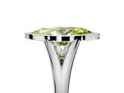 Solitaire Engagement Ring Setting for Fancy Yellow Marquise Center with V Split Shank and Bezel Head in White Gold