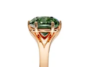 Solitaire Engagement Ring Setting for Fancy Green Cushion Cut Center with Plain Split Shank and Prong Head in Rose Gold