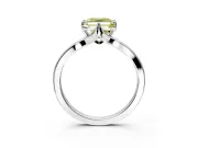 Solitaire Engagement Ring Setting for Fancy Yellow Asscher Cut Center with Plain Split Shank and Prong Head in Sterling Silver