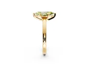 Solitaire Engagement Ring Setting for Fancy Yellow Marquise Center with Basket Rail and Prong Head in Yellow Gold