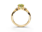 Solitaire Engagement Ring Setting for Fancy Yellow Radiant Cut Center with Grooved Bar Accent Band and Prong Head in Yellow Gold