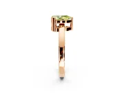 Solitaire Engagement Ring Setting for Fancy Yellow Pear-Shaped Center with Plain Band and Flat Tab Prong Head in Rose Gold