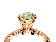 Solitaire Engagement Ring Setting for Fancy Yellow Marquise Center with Marquise Panel Band and Prong Head in Rose Gold