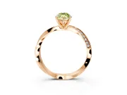 Side Accent Engagement Ring Setting for Fancy Yellow Marquise Center with Accent Shoulders and Prong Head in Rose Gold